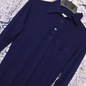 NAVY DRESS POLO M Career Club USA Vintage Office Work Shirt Classic Basic